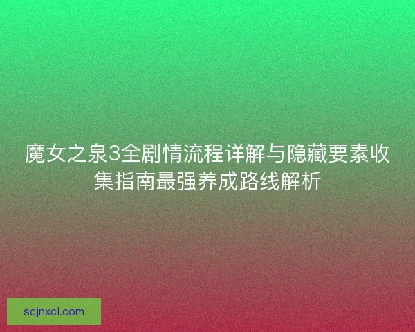 魔女之泉3全剧情流程详解与隐藏要素收集指南最强养成路线解析